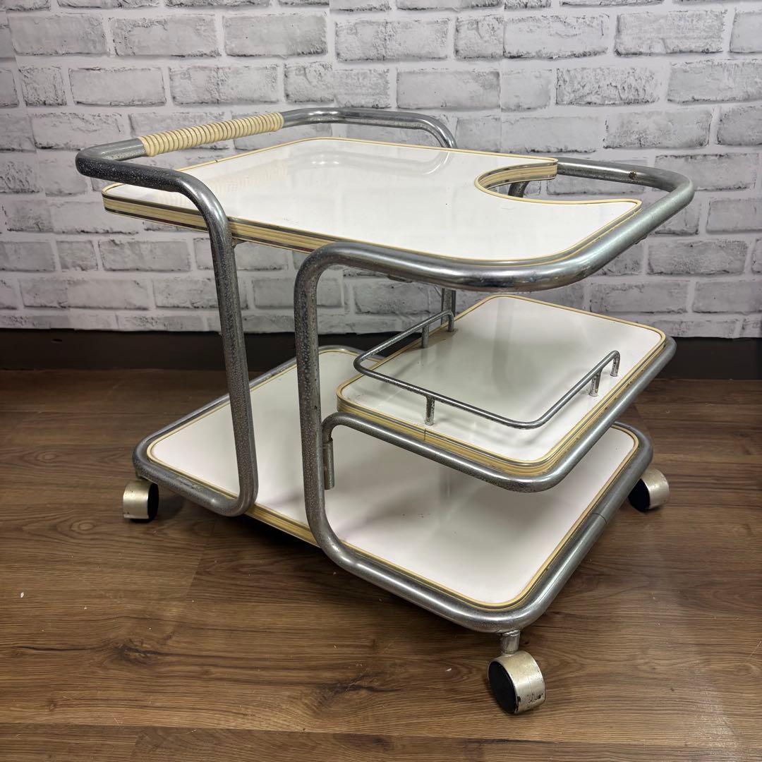 A2 ミッドセンチュリー ポットワゴン サービングカート 昭和レトロ 古道具