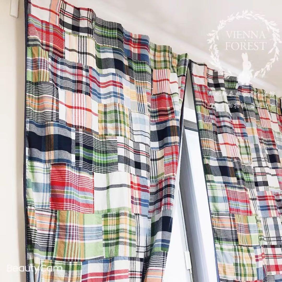 Pottery Barnポッタリーバンパッチワーク遮光カーテン/のれん1枚 新品