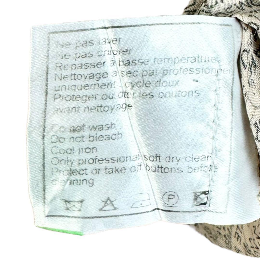 サイズ38★CHANEL★ロゴ総柄シャツ 半袖 ブラウス ヴィンテージ 2671