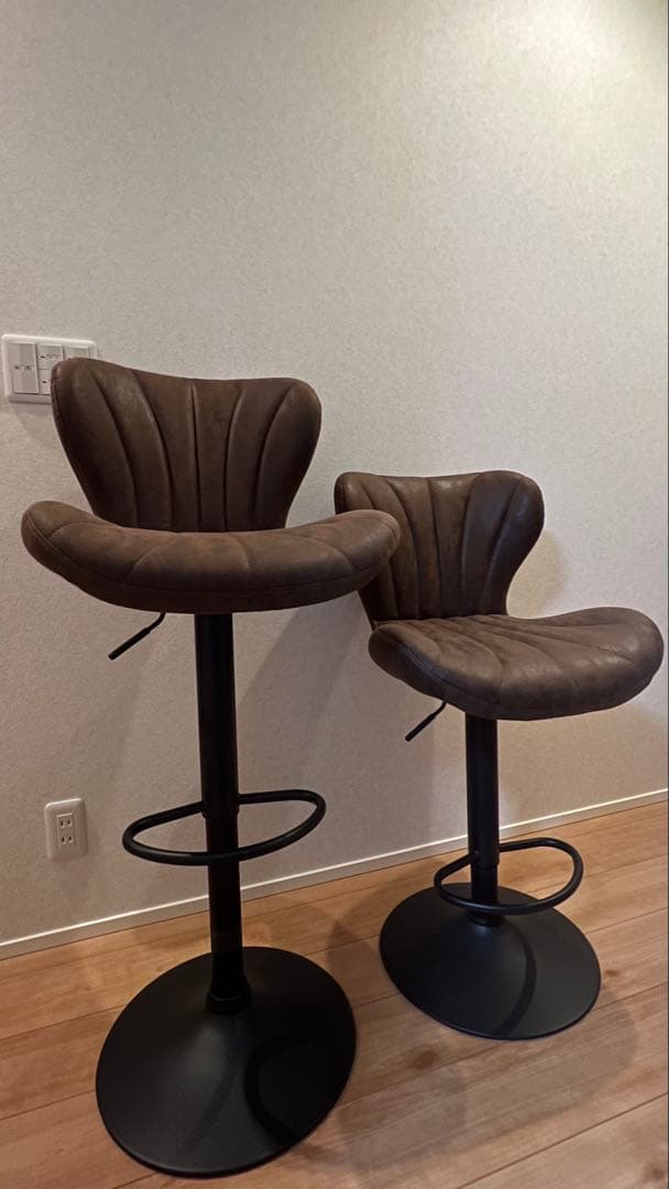 SALE❣️スエード風カウンターチェア　ブラウン 【1脚】