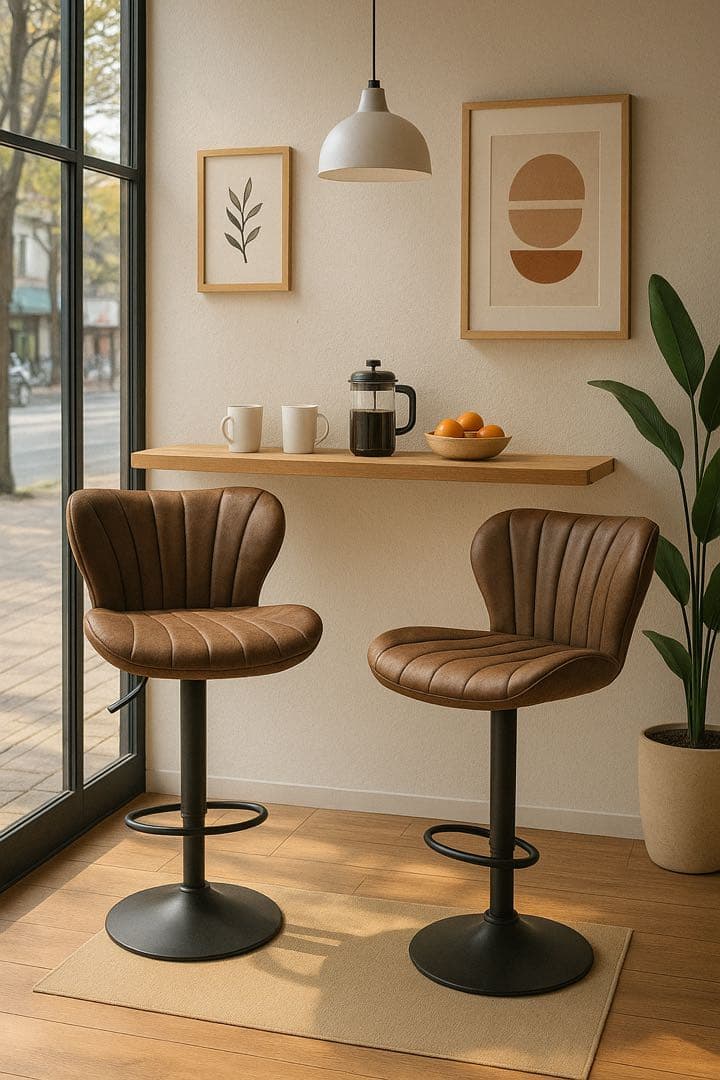 SALE❣️スエード風カウンターチェア　ブラウン 【1脚】