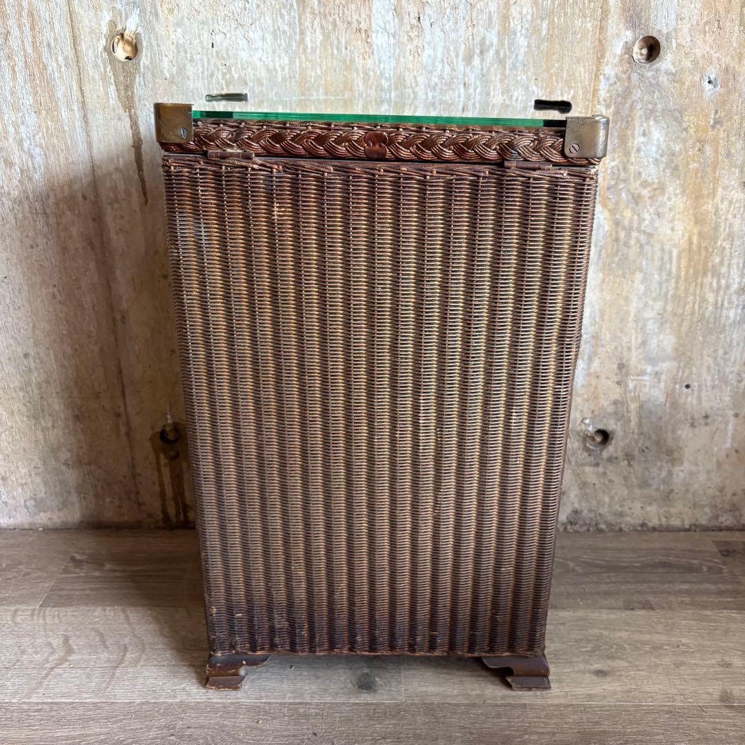 LLOYD ROOM ヴィンテージ ガラストップ　リネンボックス　バスケット