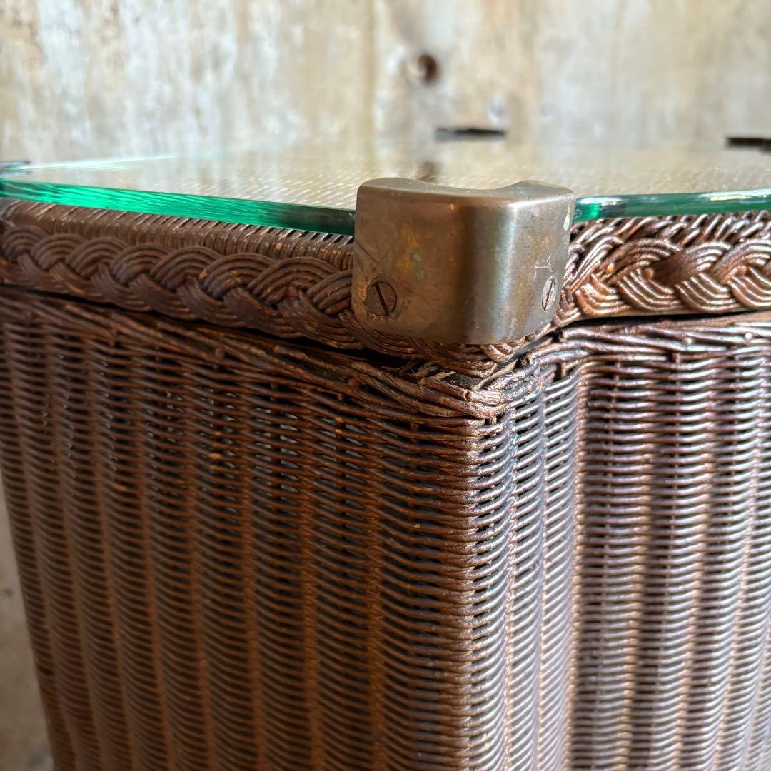 LLOYD ROOM ヴィンテージ ガラストップ　リネンボックス　バスケット