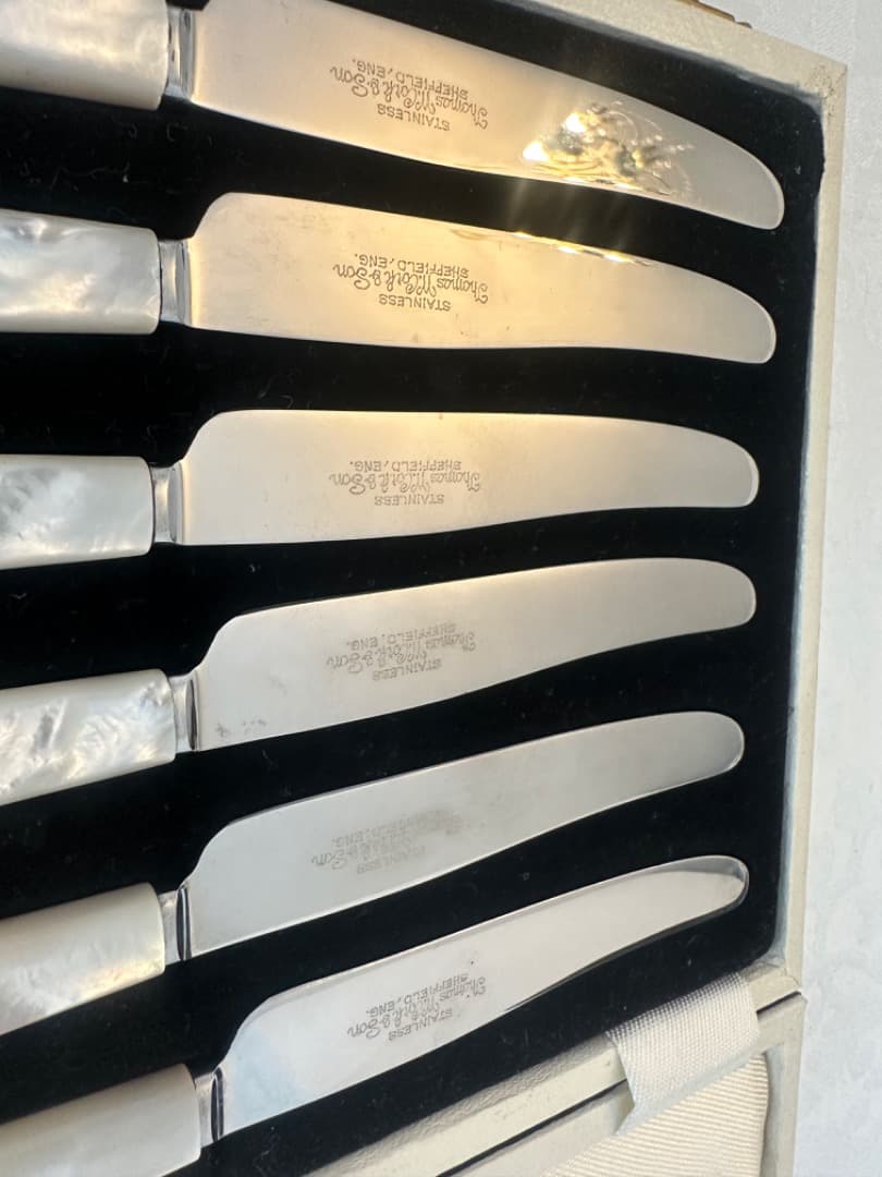 シルバープレート マザーオブパール 白蝶貝 カトラリーセット　イギリス　６本