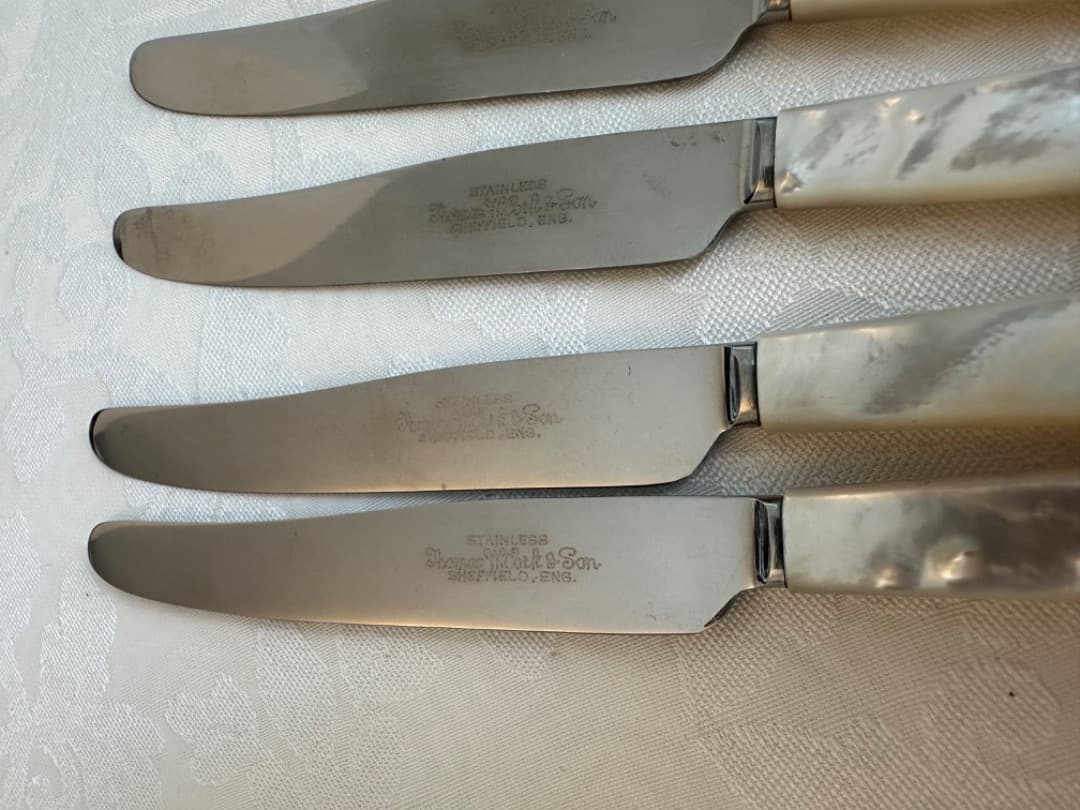 シルバープレート マザーオブパール 白蝶貝 カトラリーセット　イギリス　６本