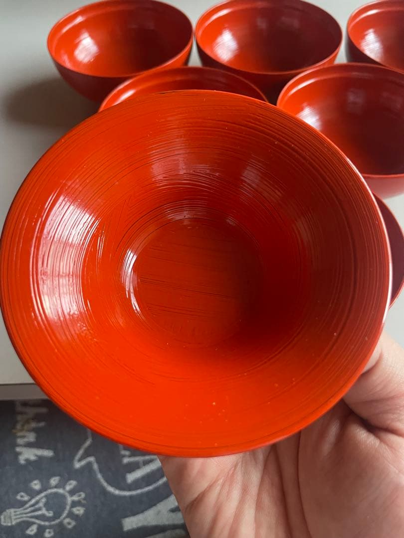 朱色 蓋付き汁椀 20セット