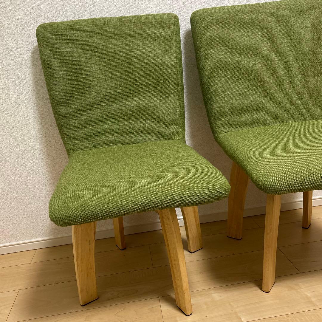 （美品）回転式ダイニングチェア 1脚 グリーン ナチュラル ※4脚まで購入可能