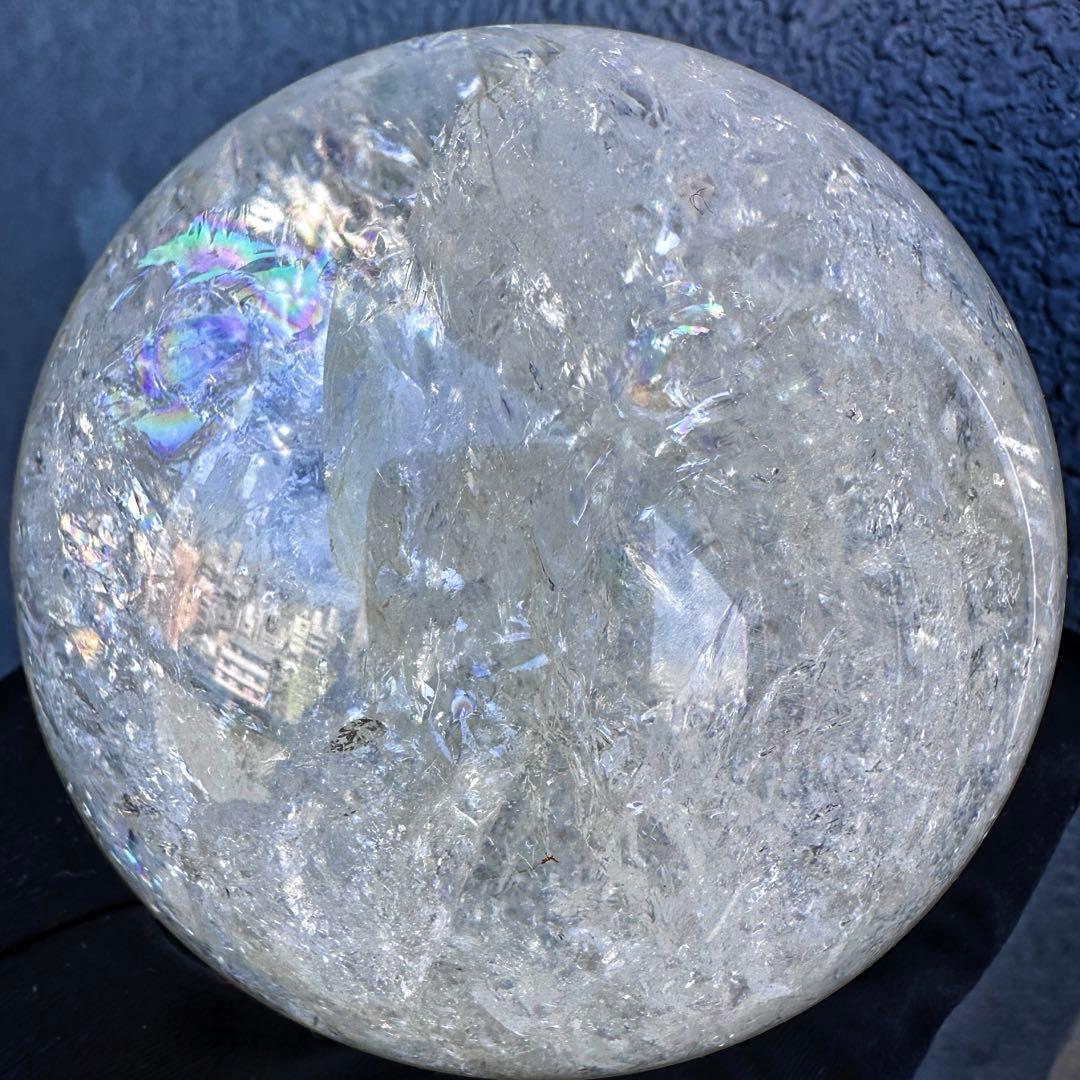 爆レア❗️アゼツライト☆レインボー☆ヒマラヤ水晶 丸玉☆虹☆パワー浄化A1561