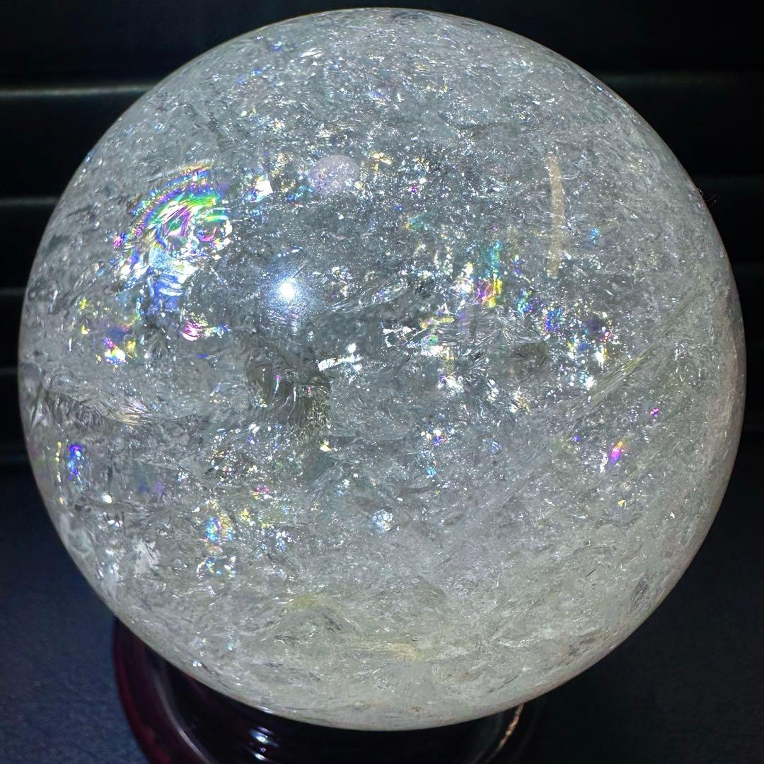 爆レア❗️アゼツライト☆レインボー☆ヒマラヤ水晶 丸玉☆虹☆パワー浄化A1561