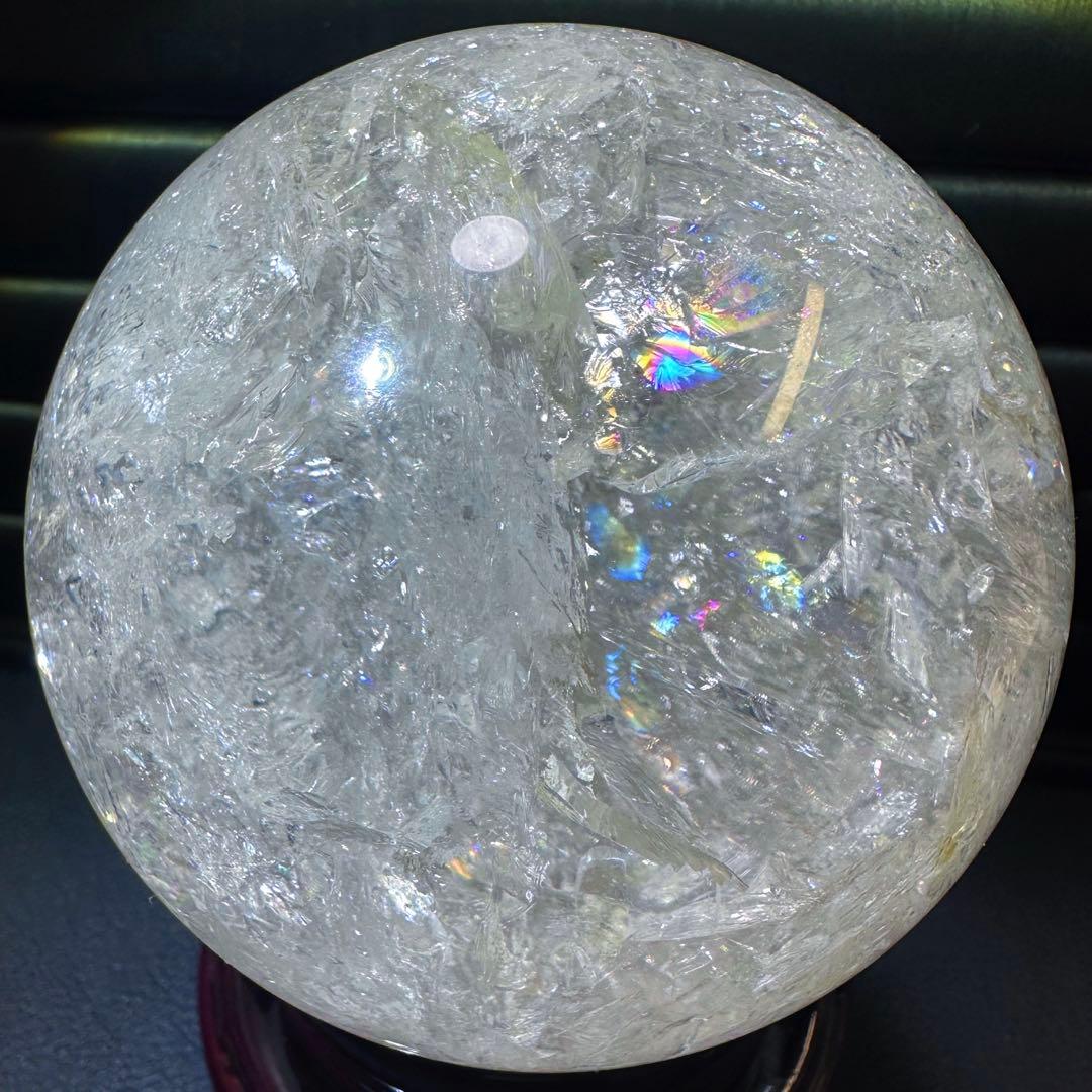 爆レア❗️アゼツライト☆レインボー☆ヒマラヤ水晶 丸玉☆虹☆パワー浄化A1561