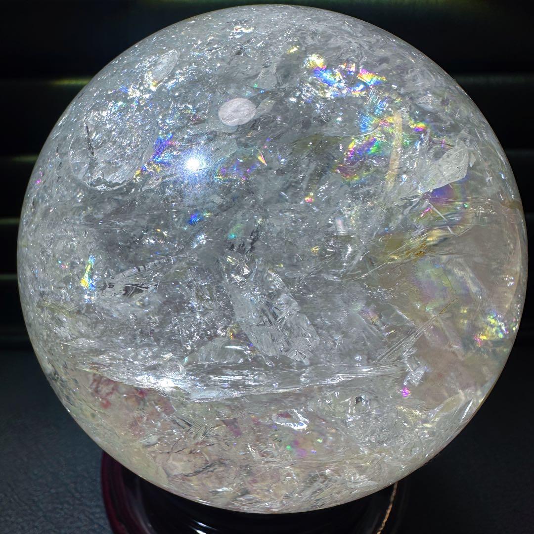 爆レア❗️アゼツライト☆レインボー☆ヒマラヤ水晶 丸玉☆虹☆パワー浄化A1561