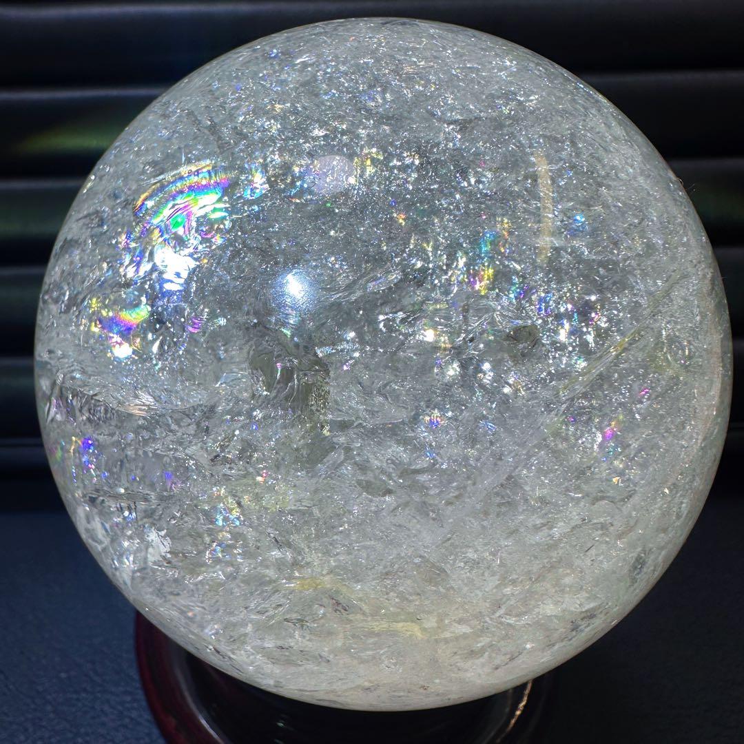 爆レア❗️アゼツライト☆レインボー☆ヒマラヤ水晶 丸玉☆虹☆パワー浄化A1561