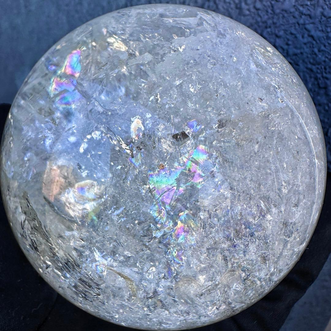 爆レア❗️アゼツライト☆レインボー☆ヒマラヤ水晶 丸玉☆虹☆パワー浄化A1561