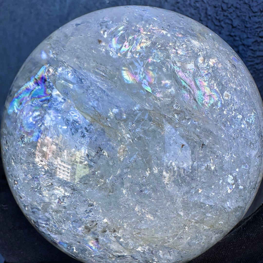 爆レア❗️アゼツライト☆レインボー☆ヒマラヤ水晶 丸玉☆虹☆パワー浄化A1561