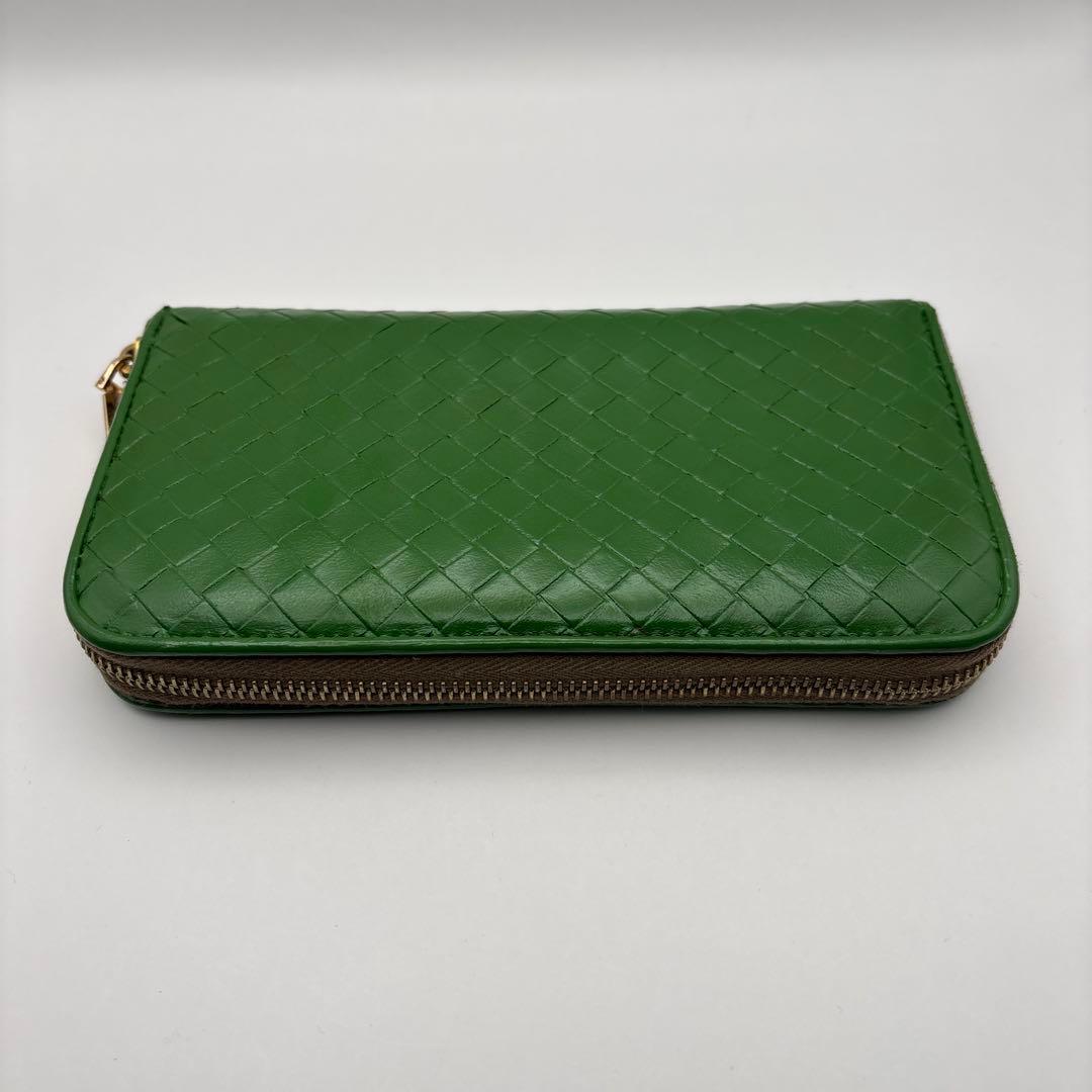 ①◆正規品◆ボッティガヴェネタイントレチャート ラウンドファスナー長財布