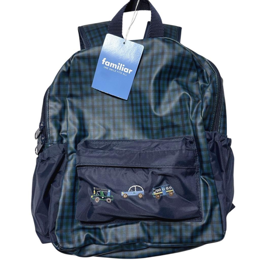 ［新品］familiar ファミリア　リュック　ネイビー チェック柄　キッズ