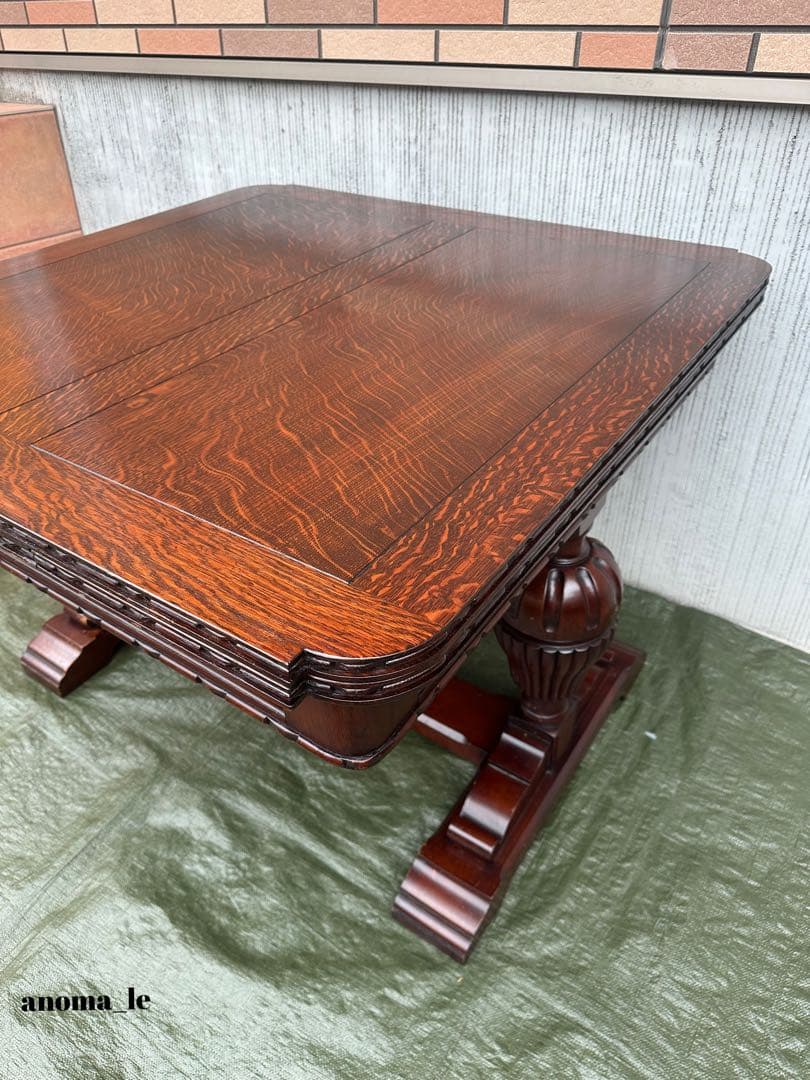 【ダイニングテーブル】ブルボーズレッグ　ドローリーフテーブル　伸長式