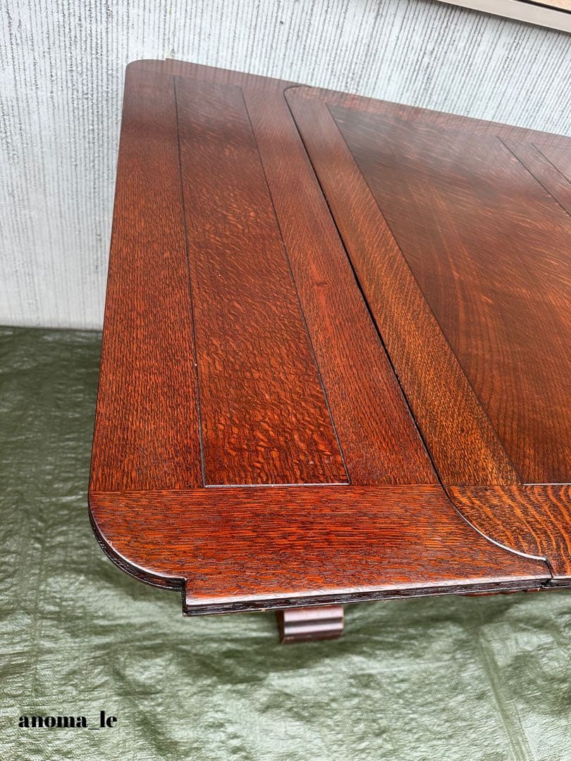 【ダイニングテーブル】ブルボーズレッグ　ドローリーフテーブル　伸長式