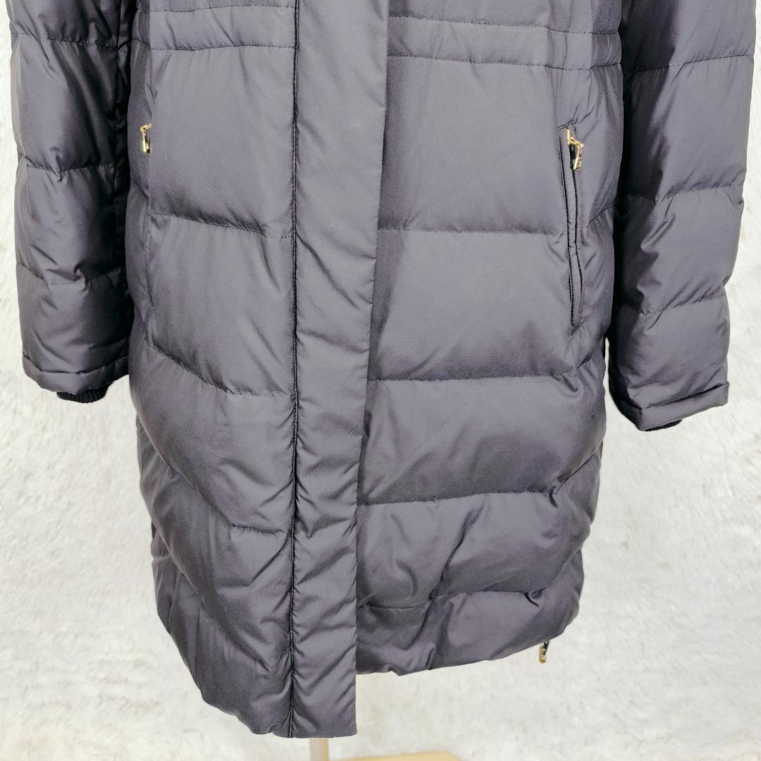 【極美品】IENA　イエナ　タフタ　ダウン　ロング　コート　フォックスファー　黒