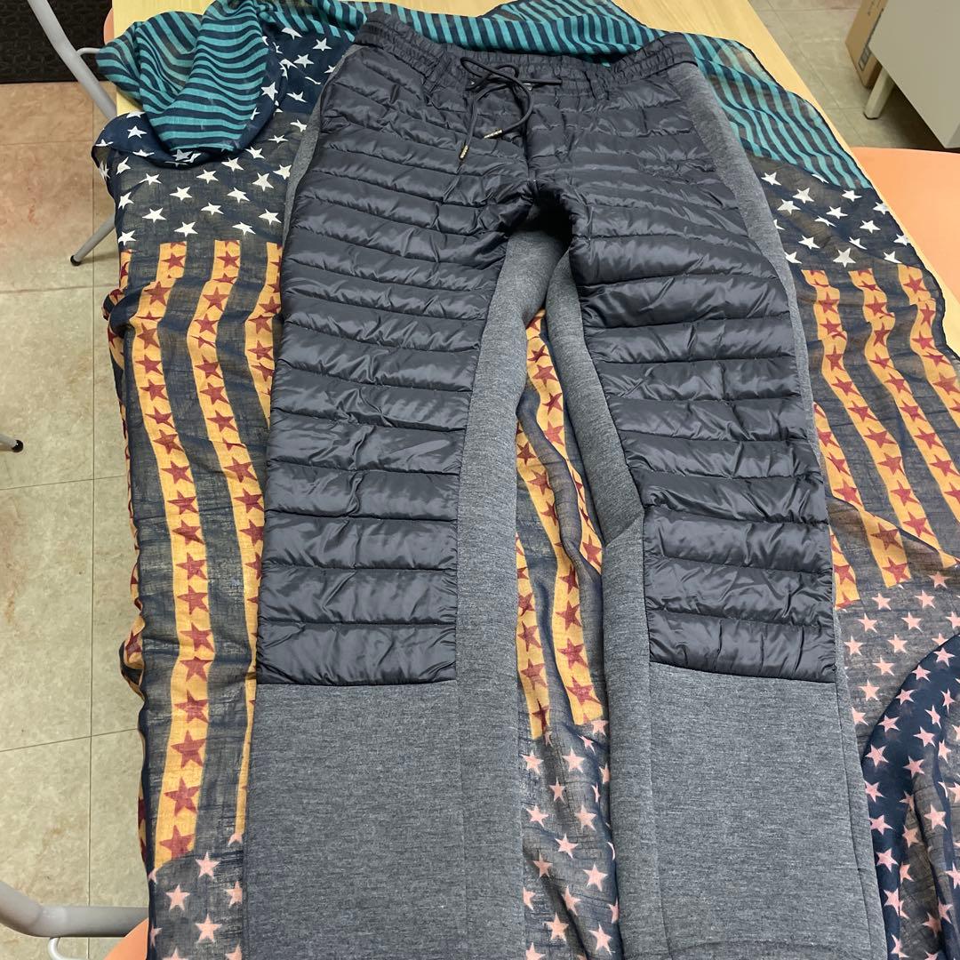 muta メンズダウンパンツ グレーとブラック　L