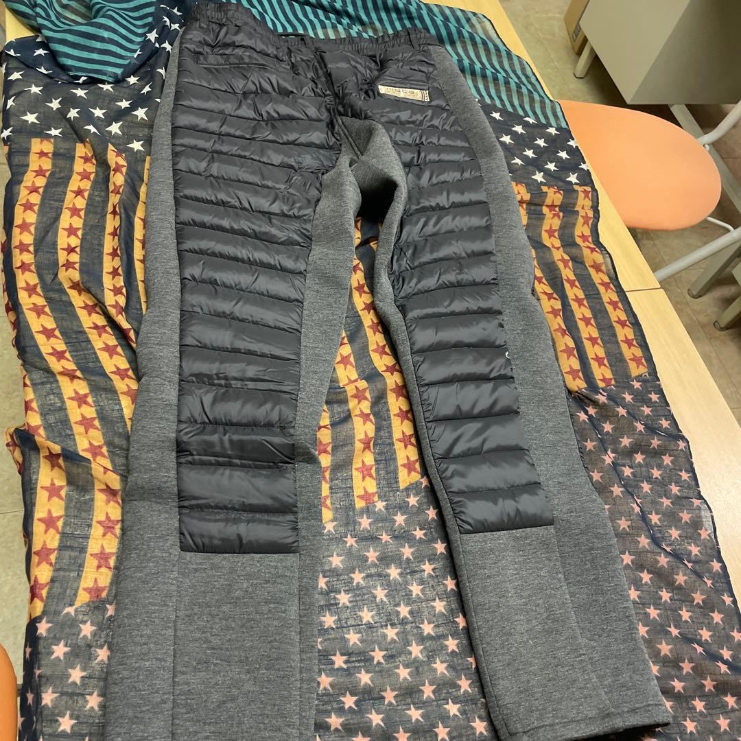 muta メンズダウンパンツ グレーとブラック　L