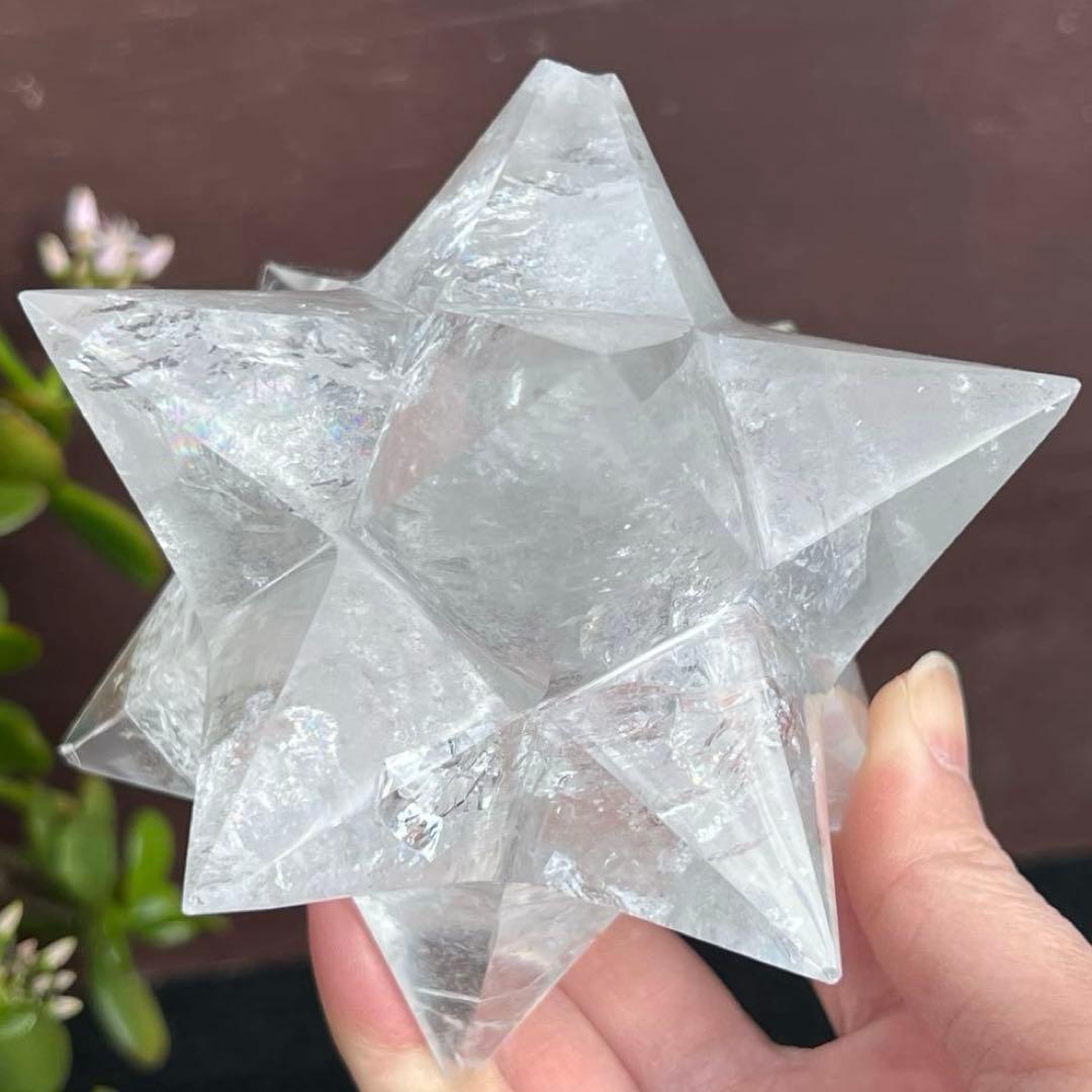 ※訳あり品 虹入り アステロイド 水晶 天然石 パワーストーン