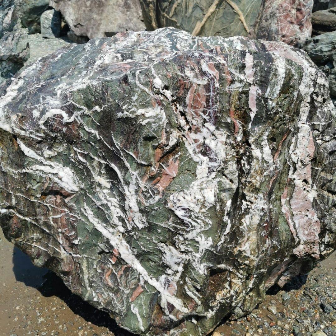 北海道産　三石　499キロ　庭石　鑑賞石 石　庭　坪庭　ガーデニング