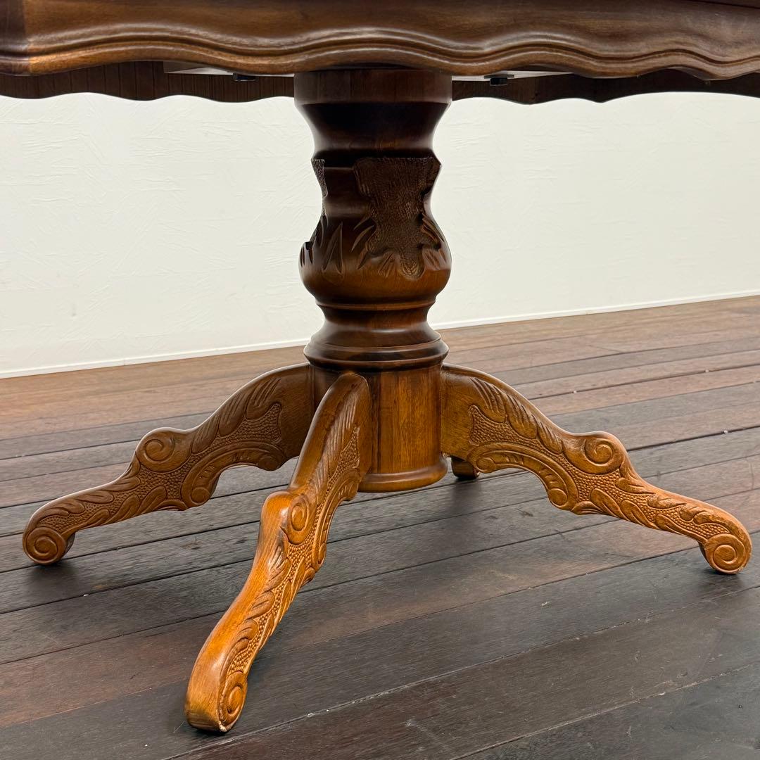 H110K29 イタリア製 象嵌細工 猫脚 センターテーブル