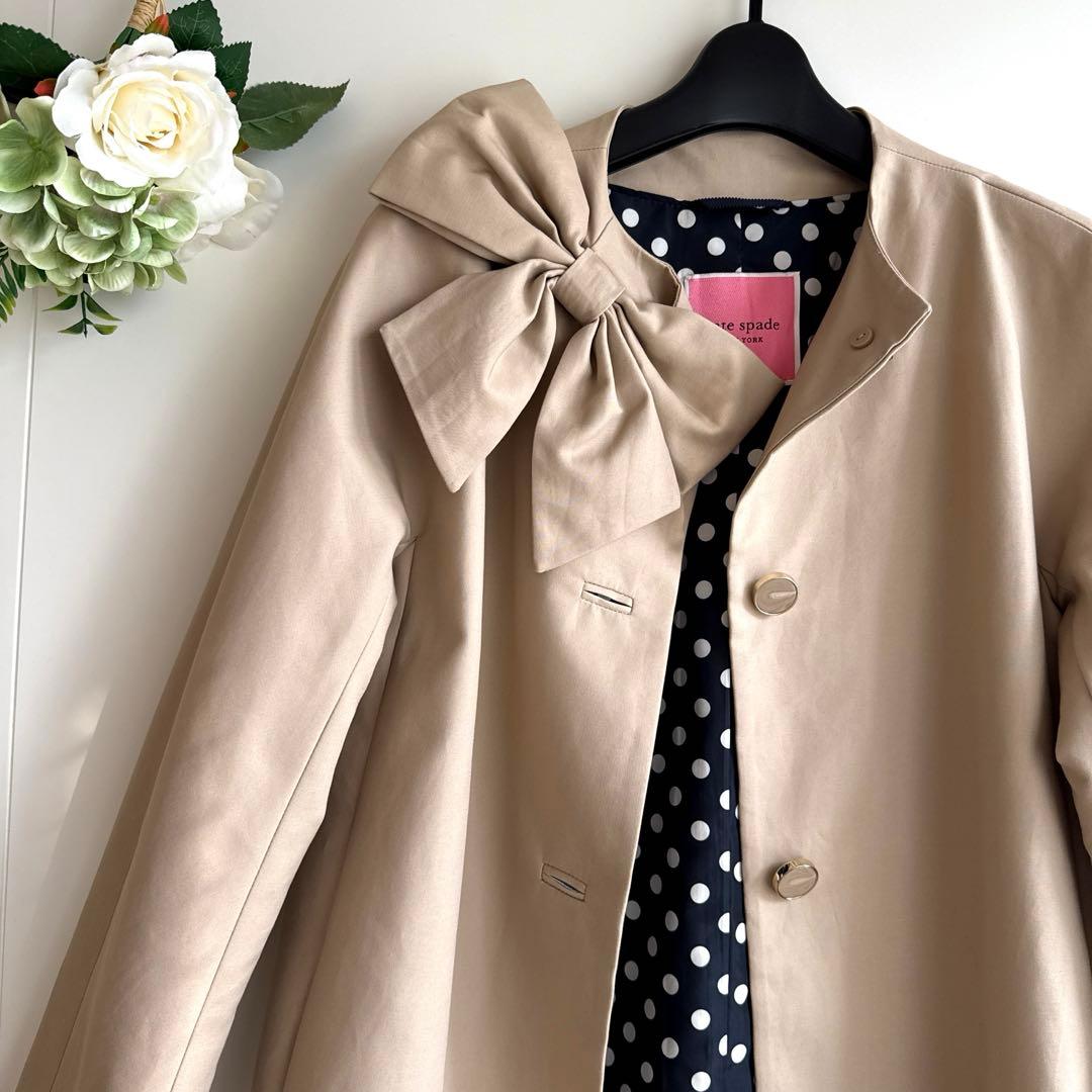 未使用KATE SPADE ベージュ ドロシー リボン トレンチコート