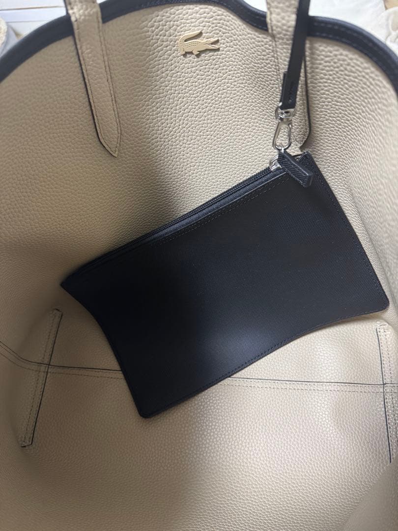 美品Lacoste リバーシブル　トートバッグA4可