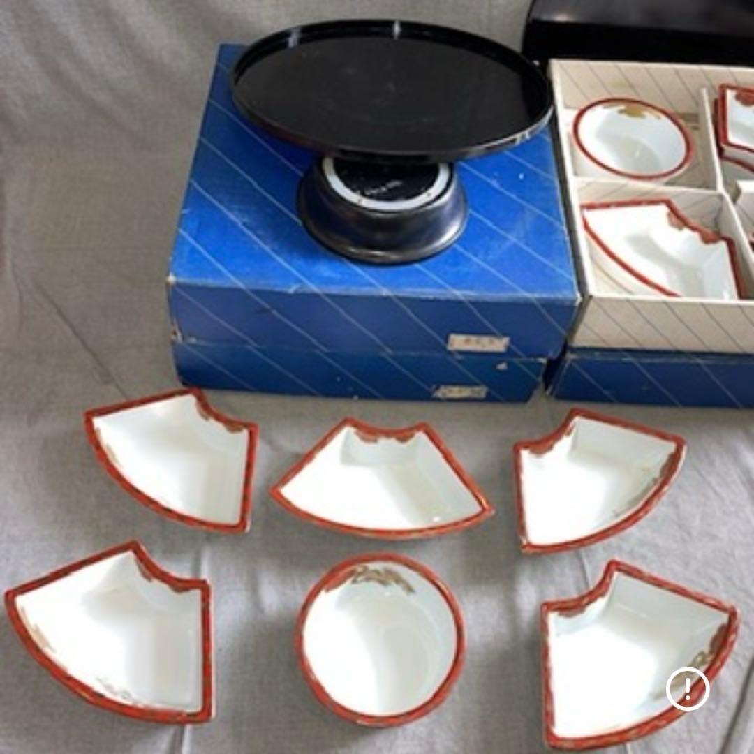 4点　金彩松　回転オードブル皿　日峰？作　小鉢 揃え　有田焼　会席　パーティー