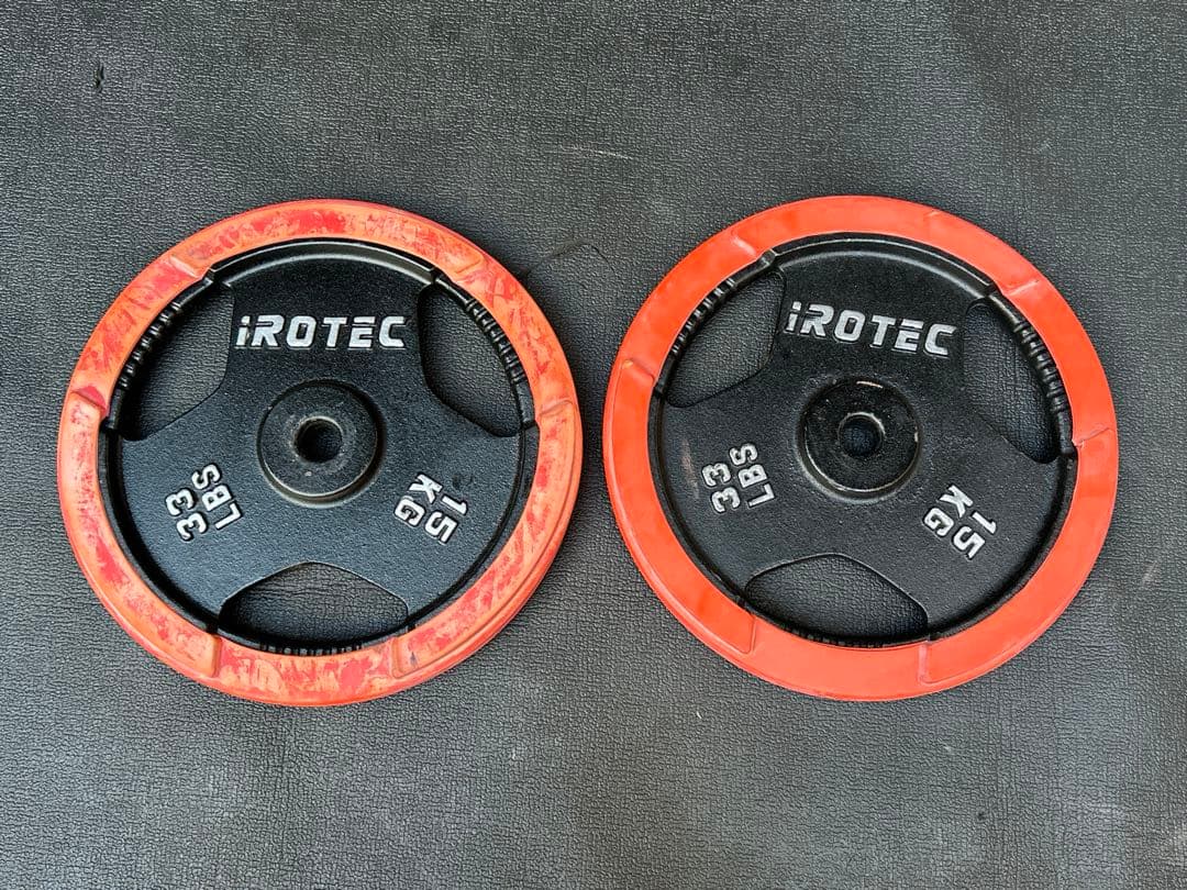 アイロテック　バーベルプレート　15キロ　2枚セット　送料込