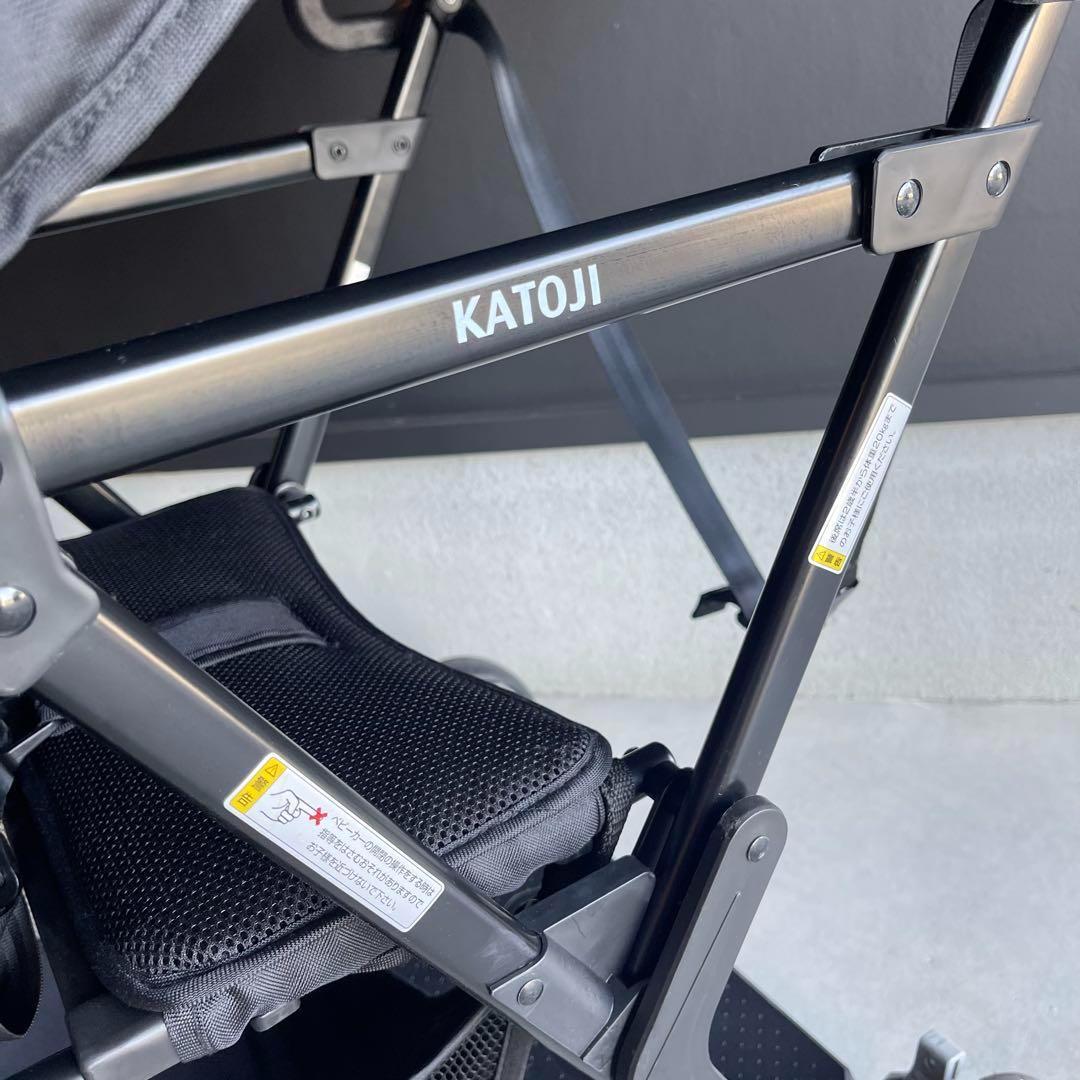 8m07_美品 カトージ 二人乗りベビーカー 二人でゴー 限定カラー