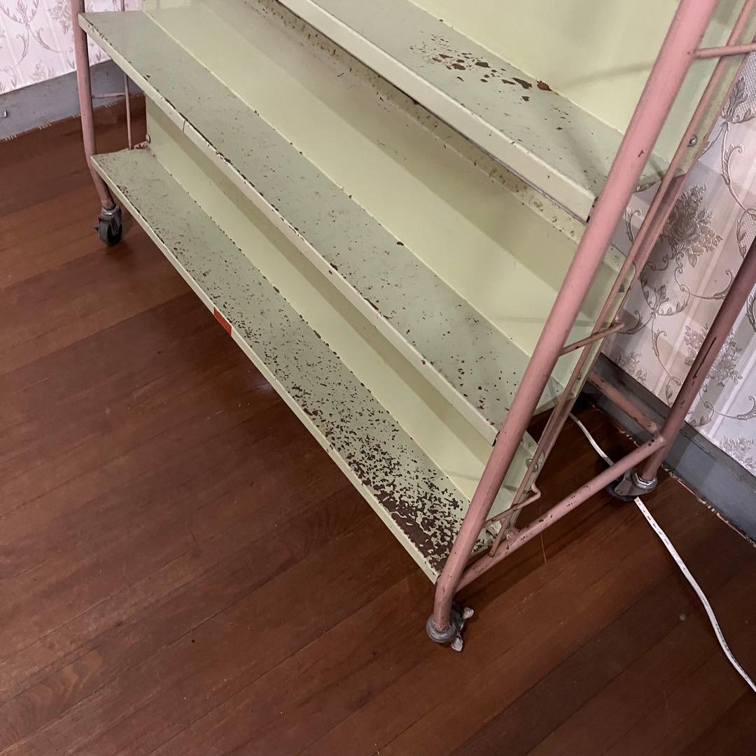 【アンティーク】アイアン スチール 本棚 オープンラック シェルフ 古道具