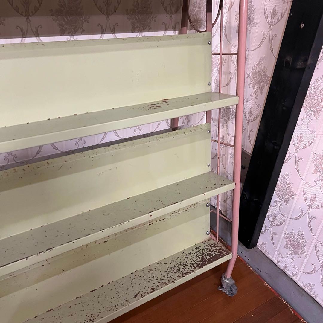 【アンティーク】アイアン スチール 本棚 オープンラック シェルフ 古道具