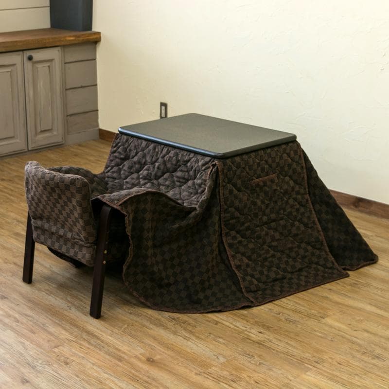 【新品・送料無料】パーソナルコタツ　掛け布団　イス　3点セット　BR/NA