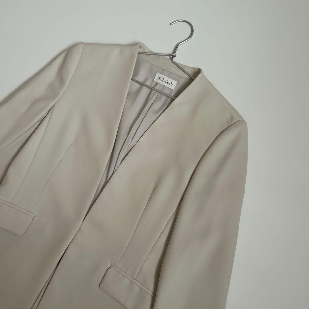 美品♡PLST プラステ　ノーカラー　ワイドパンツスーツ　セレモニー　L　手洗可