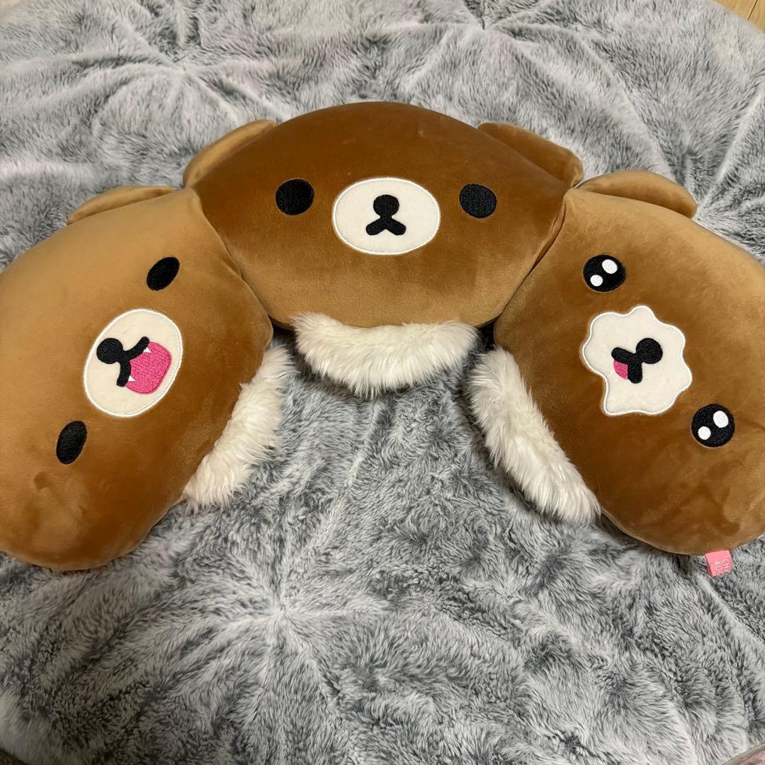 【チャイロイコグマ2点】くたくた抱きぐるみお花畑の小さな子うさぎ・3連ぬいぐるみ