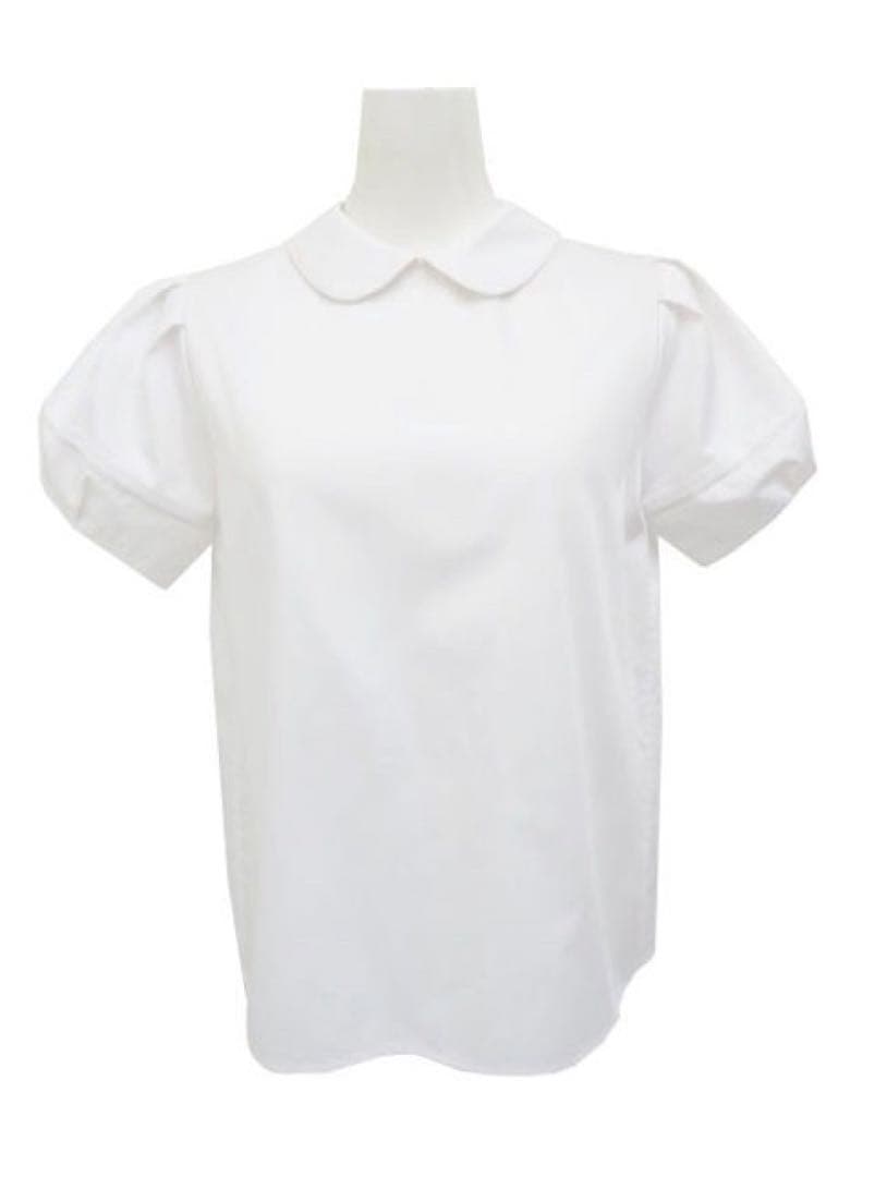 美品　試着のみ　YOKO CHAN/パフスリーブラウンドカラーシャツ