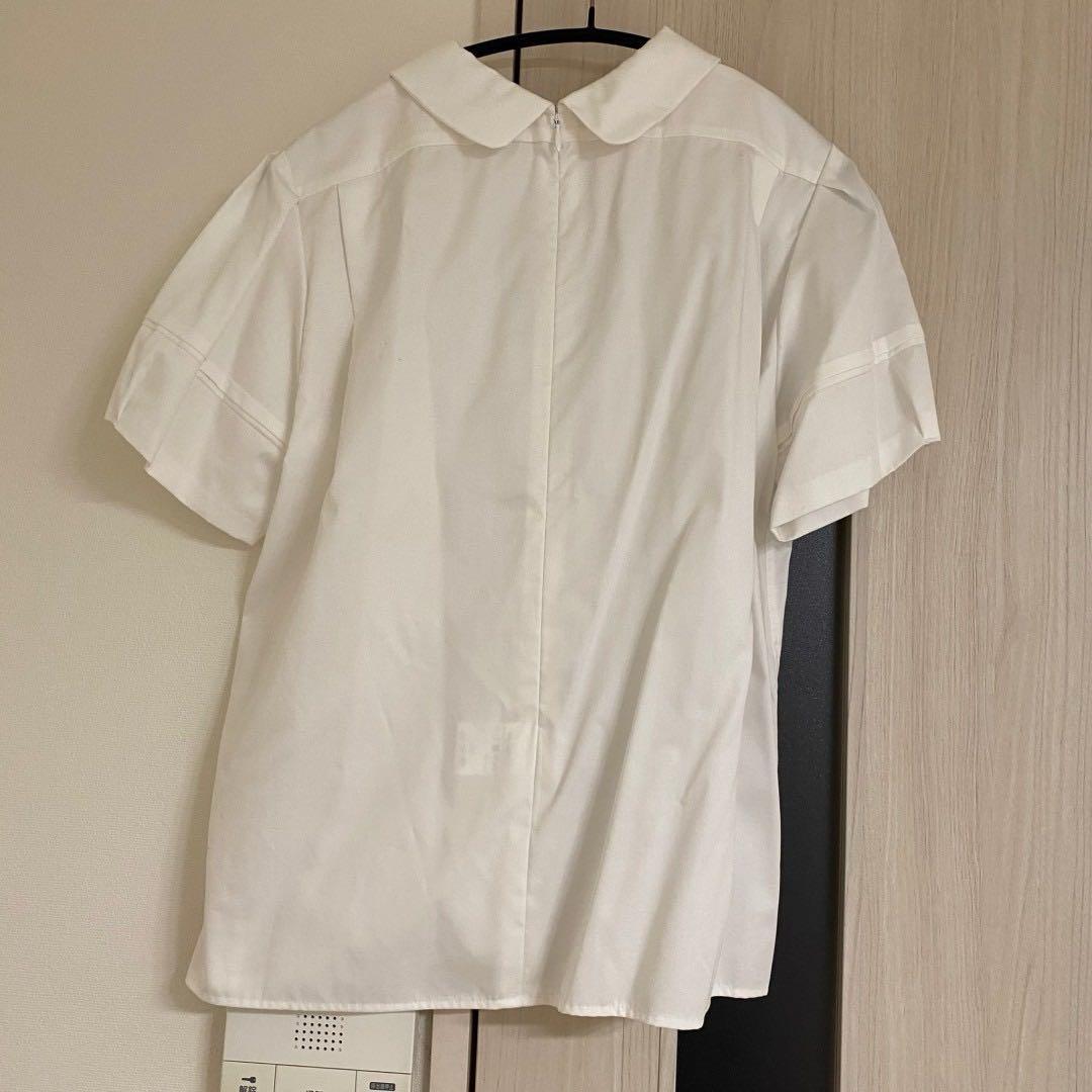 美品　試着のみ　YOKO CHAN/パフスリーブラウンドカラーシャツ