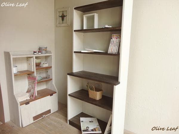 サイズ、デザインオーダー可！6段カップボードW64シャビーエスプレッソ●受注製作