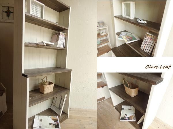 サイズ、デザインオーダー可！6段カップボードW64シャビーエスプレッソ●受注製作