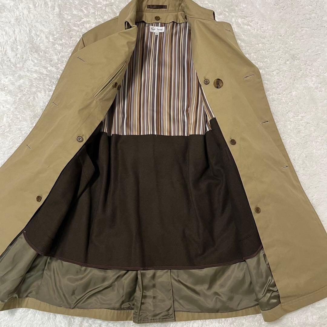 Paul Smith トレンチコート ベージュ マルチストライプ ライナー