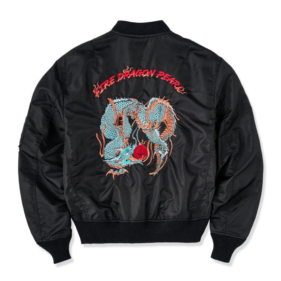 「KaraKuｘ中坪宏太」龍刺繡入り　浮世絵風フライトジャケット