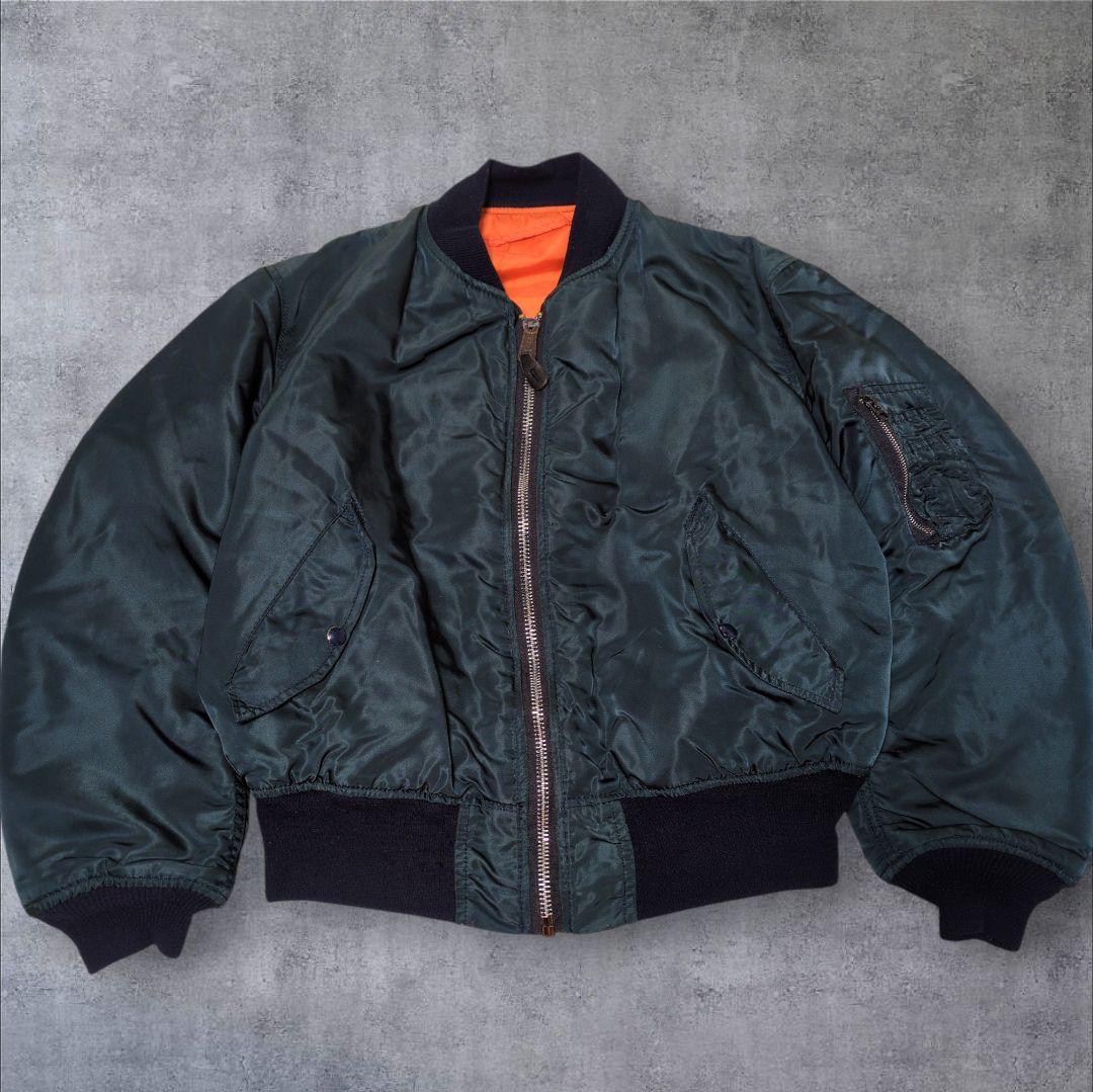 希少✨USA製 アルファインダストリーズ MA-1 ネイビー L 90s