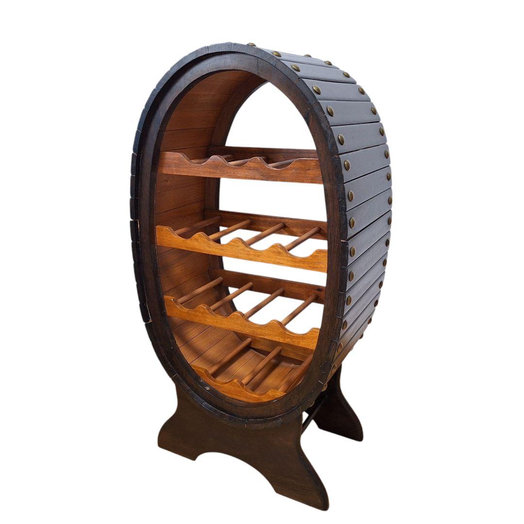 ヴィンテージ風　木製ワインラック　樽型　13本収納　ワインセラー　ボトルラック