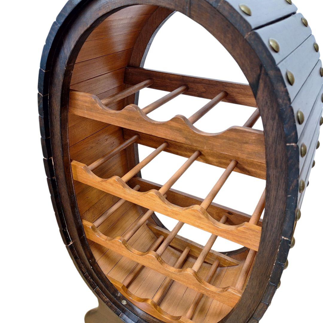 ヴィンテージ風　木製ワインラック　樽型　13本収納　ワインセラー　ボトルラック