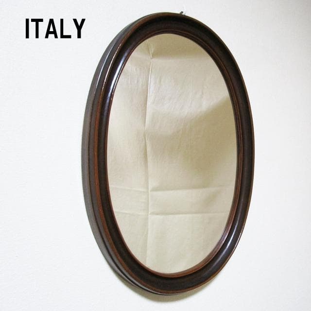 イタリア製 アンティークウォールミラー 壁掛けoval（楕円形）