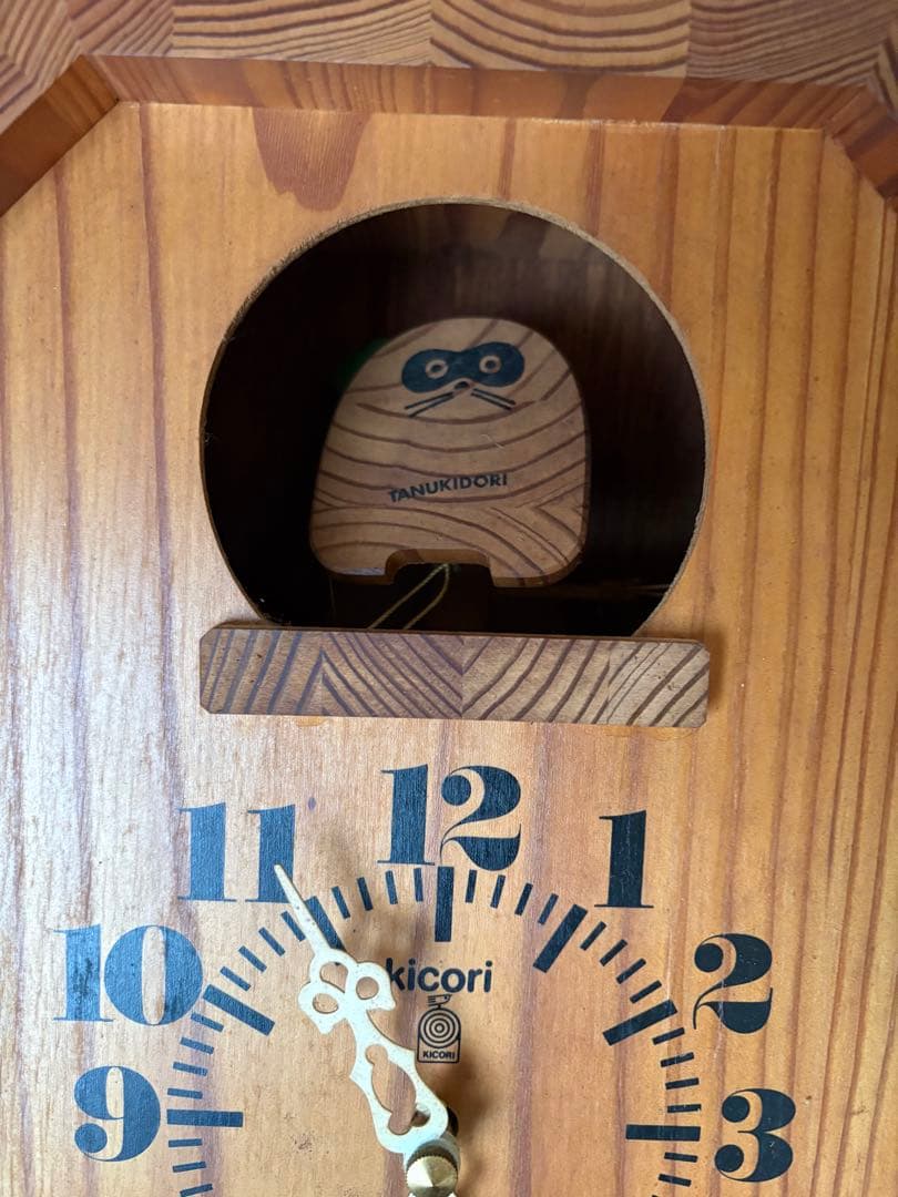 キコリデザイン研究所　クオーツクロック　たぬきドリ　レトロ