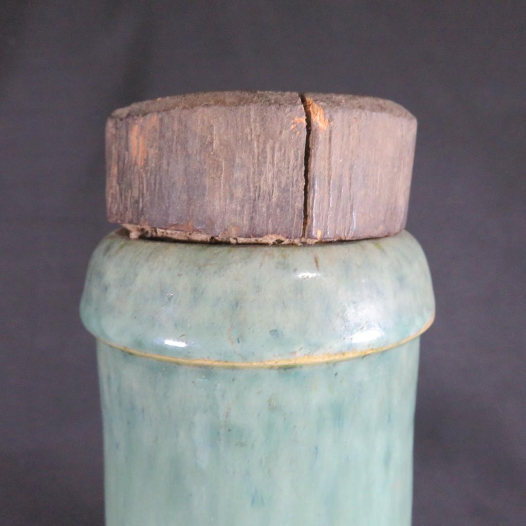 壺 笠間 民藝 大壺 木栓 時代物 窯傷 高さ39センチ